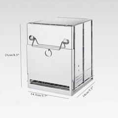 KORAMAN Portable Folding Wood Burning Camp Stove with Grill