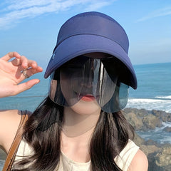 Retractable Sun Visor Hat With Wrap Around Sunglasses