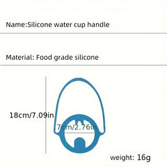 Solid Silicone Water Cup Handle Ring Soft Bottle Carrying Handle