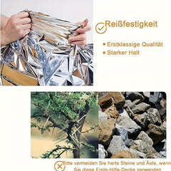 2pcs Thermal Survival Blankets Outdoor Emergency Double Sided Silvery