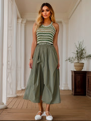 Solid Frill Elastic Waist Skirt for Spring & Summer