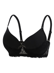 Solid Lace Stitching Bra Push Up Anti-sagging Everyday Bra