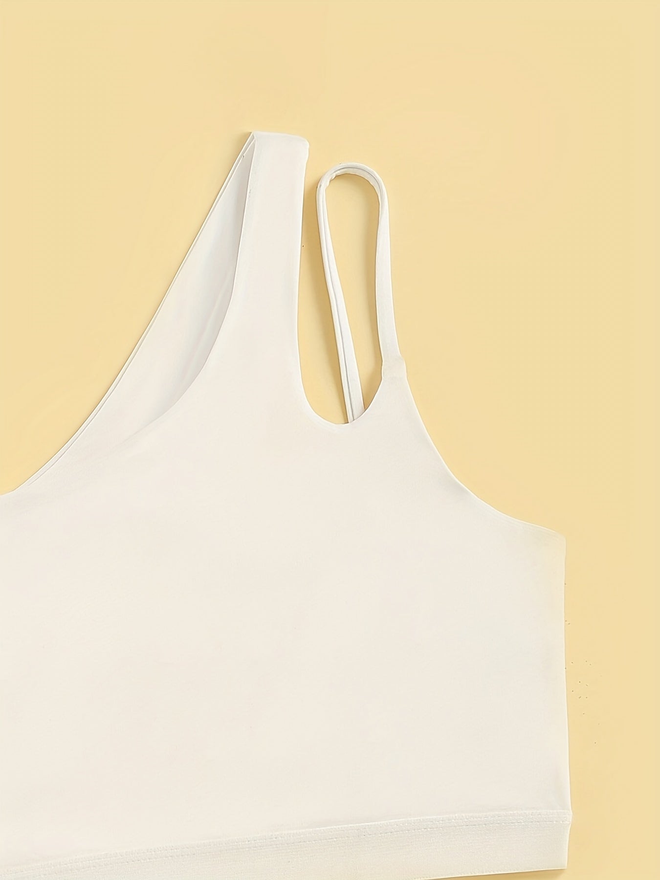 One Shoulder Strap Cami Crop Top Hollow Out Backless