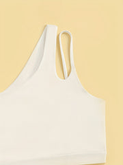 One Shoulder Strap Cami Crop Top Hollow Out Backless