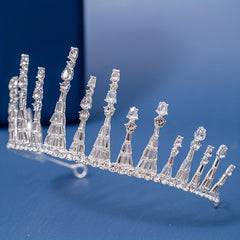 Silvery Crystal Headband Tiara Princess Crown Head Jewelry