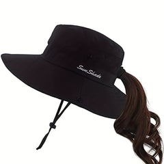 Breathable Ponytail Sun Hat UV Protection Boonie Hat for Women