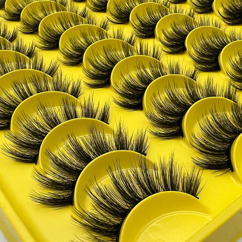 20 Pairs of Fluffy Mink Curlers False Eyelashes for Long Thick Lashes