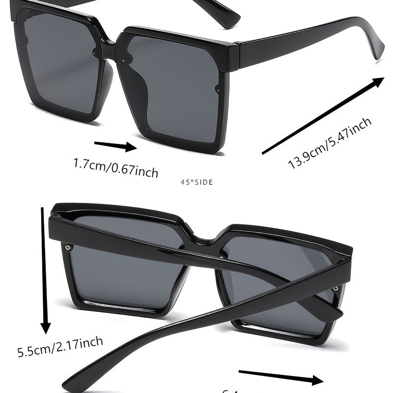 2pairs Large Frame Rimless Sunglasses for Couples