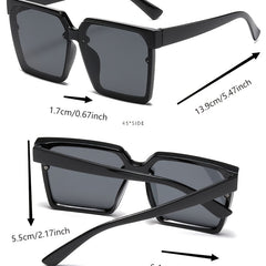 2pairs Large Frame Rimless Sunglasses for Couples