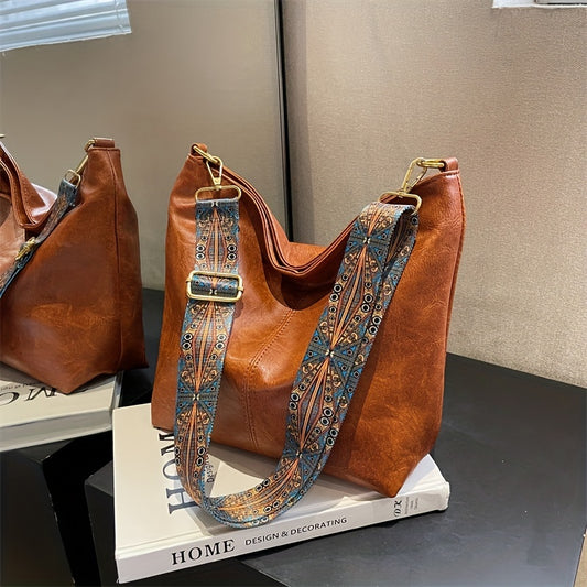 Vintage Crossbody Bag Large Capacity Ethnic Strap Shoulder Bag