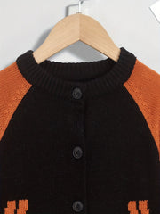 Boys Casual Block Cardigan Sweater Long Sleeve Tops