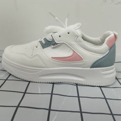 Women's Low Top Lace-Up Skate Shoes Colorblock Sneakers