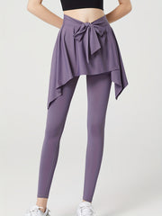 2-in-1 Quick-Dry Slimming Yoga Leggings With Pocket & Skirt