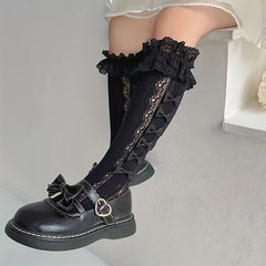 Princess Silk Satin Bow Lolita Mid Tube Socks