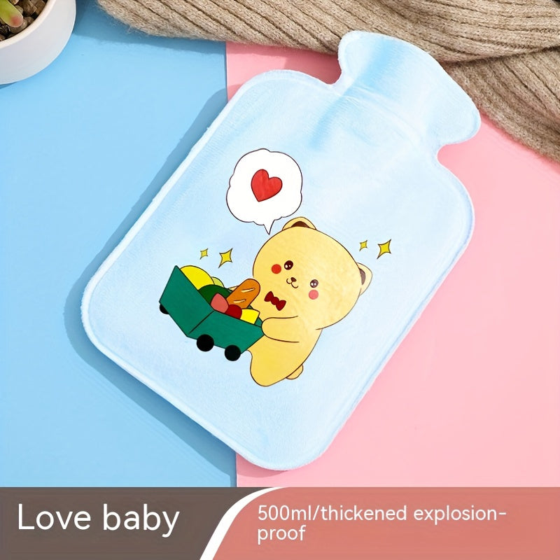 Plush Hand Warmer Hot Water Bottle Portable Small Print Design