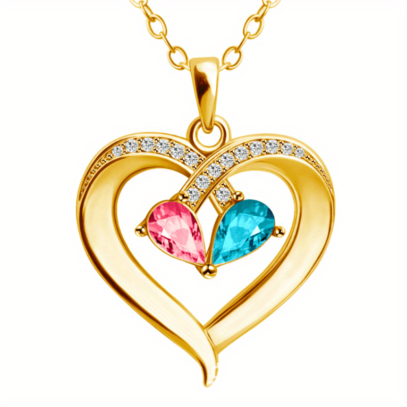Stone Heart Pendant Necklace Jewelry for Men Women