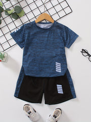 Boys Sports Outfit Set Quick drying T shirt & Shorts Kids Summer Clothes