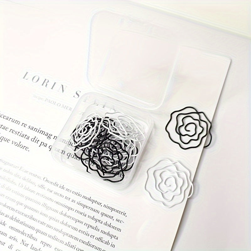 10pcs Rose Paper Clip Metal Bookmark Pocket Clip Styling Paper Clip