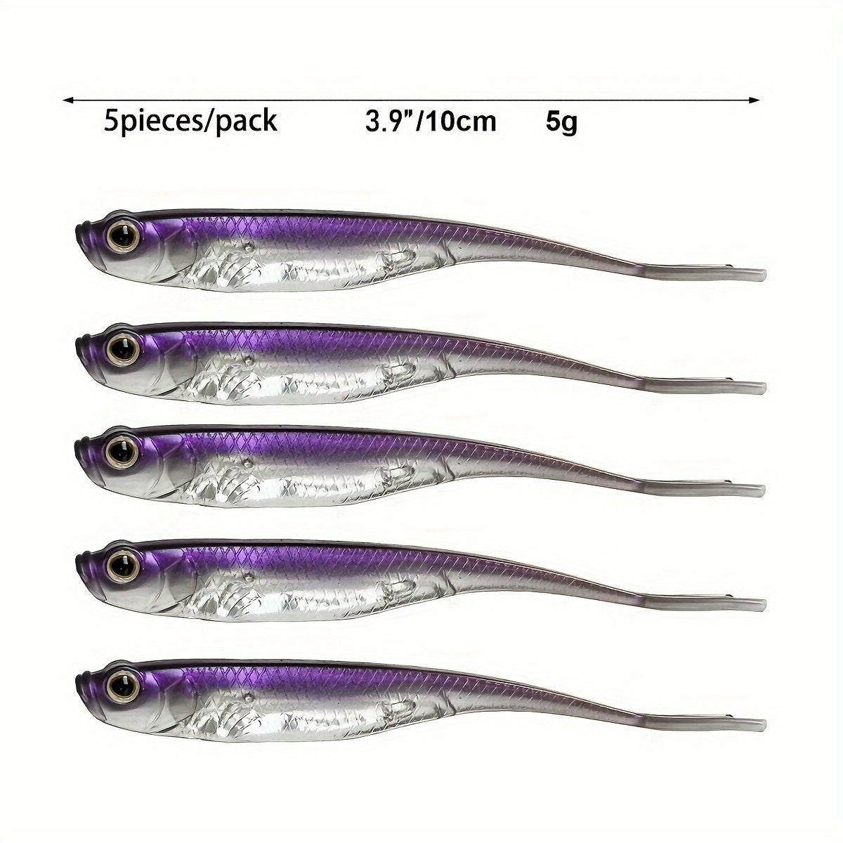 6pcs Fork Tail Fishing Lure Bionic Soft Lure Artificial Swimbait
