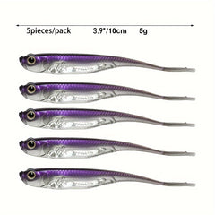 6pcs Fork Tail Fishing Lure Bionic Soft Lure Artificial Swimbait
