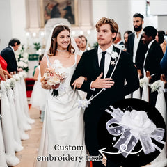 Custom Embroidered Wedding Lasso - Eternal Love Floral Design