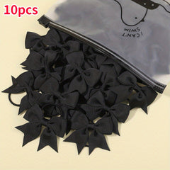 10pcs Bow Decor Hair Tie Hair Bands Ponytail Holders