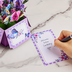 Purple Flowers Pop Up Box Card for Any Occasion