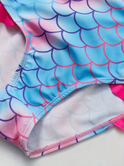 Toddler Girls Fish Scale Graphic Cami Swimsuit