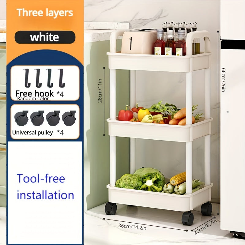 Multifunctional Floor Layer Small Storage Strolley Kitchen