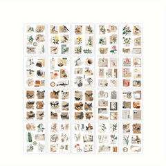20 Sheets PET Sticker Book Floating Clouds Retro Literary Handbook