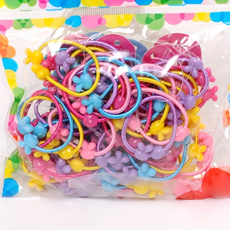 50pcs Baby Girl Hair Accessories Heart Star Bear Bunny Hair Ties & Scrunchies