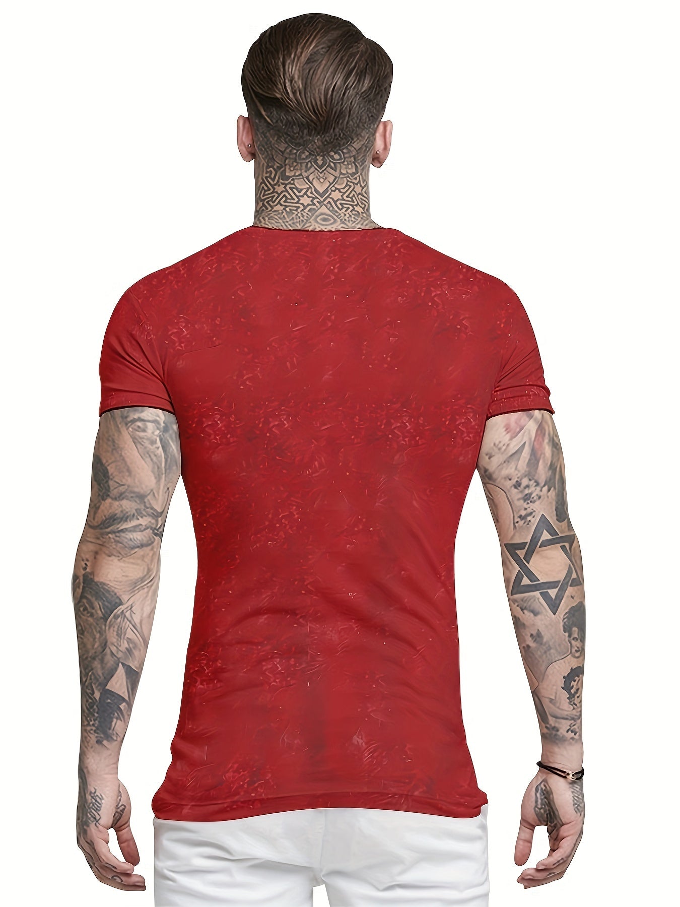 Christmas 3D Print Men's Tee Shirt Casual Street Style Stretch Neck