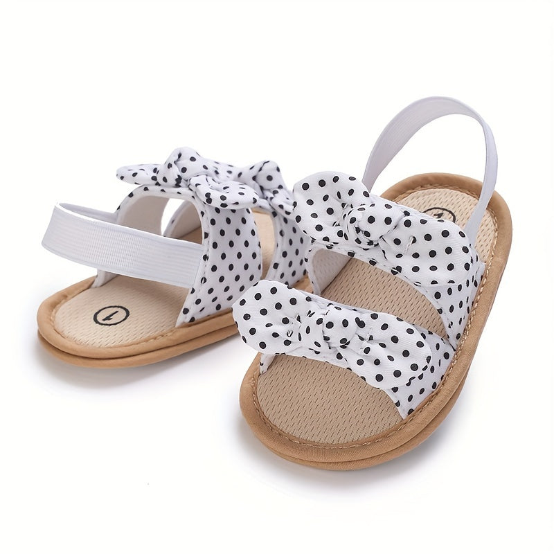 Bowknot Open Toe Sandals For Baby Girls Lightweight Breathable Anti Slip Sandals