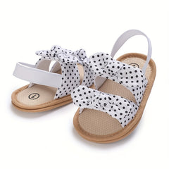 Bowknot Open Toe Sandals For Baby Girls Lightweight Breathable Anti Slip Sandals