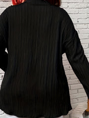Ribbed Long Sleeve Button-Up Shirt
