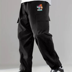 Men's Printed Cargo Pants Street Style Pocket Stretch Casual Pants