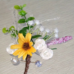 Flower Brooch Wedding Brooch Ornament Groomsmen Corsage