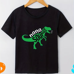 Kids Dinosaur And Letter NANA SAURUS Graphic T Shirt