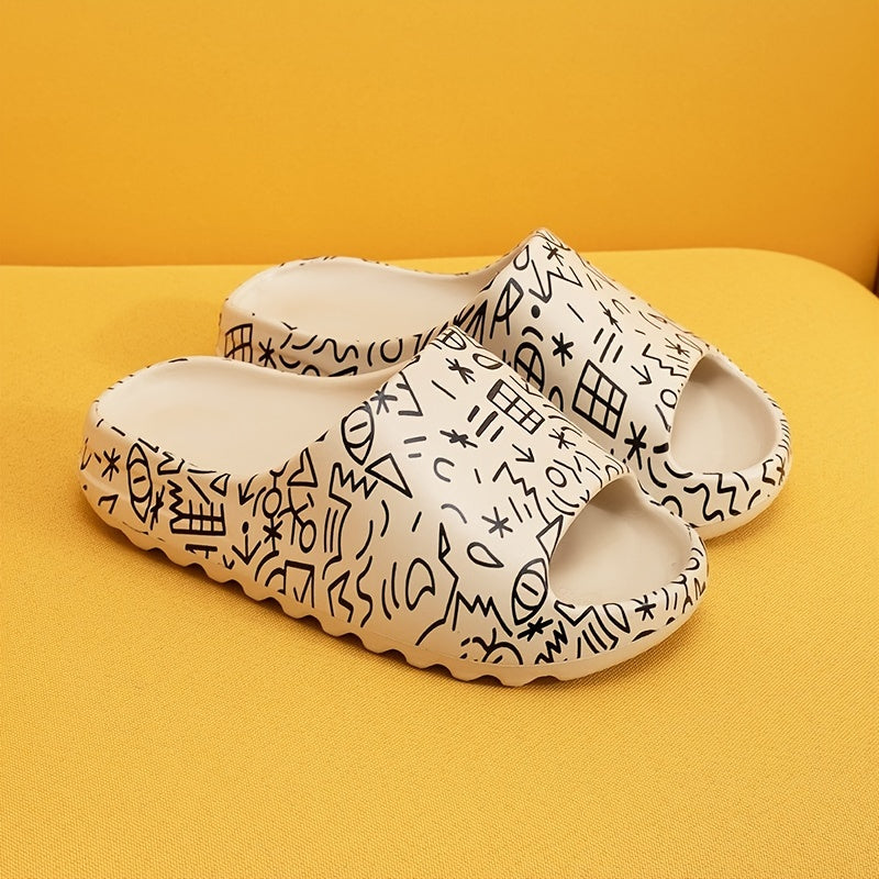 Women's Cartoon Pattern Pillow Slides Soft Sole Slippers