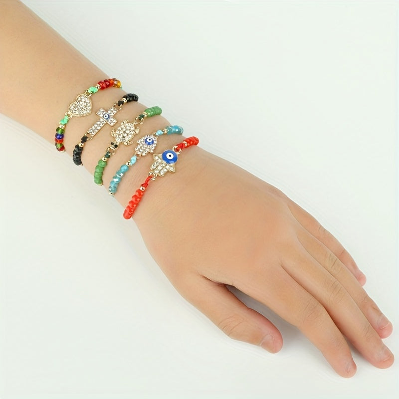 12pcs Girls Teen Evil Eye Adjustable Bracelet for Gift Party