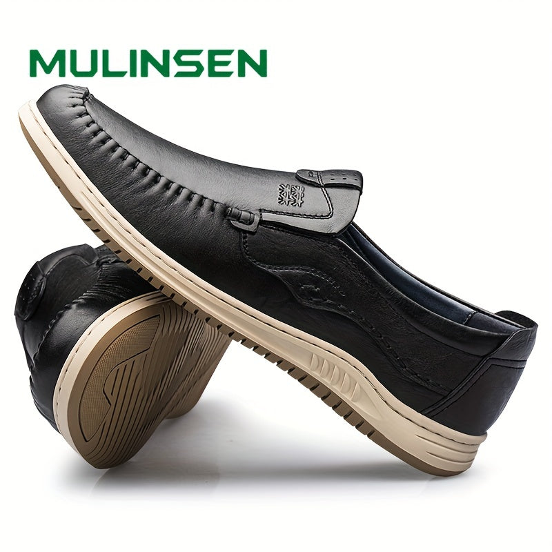 Men's Stitch Detail Loafer Shoes Non-slip Slip On Shoes