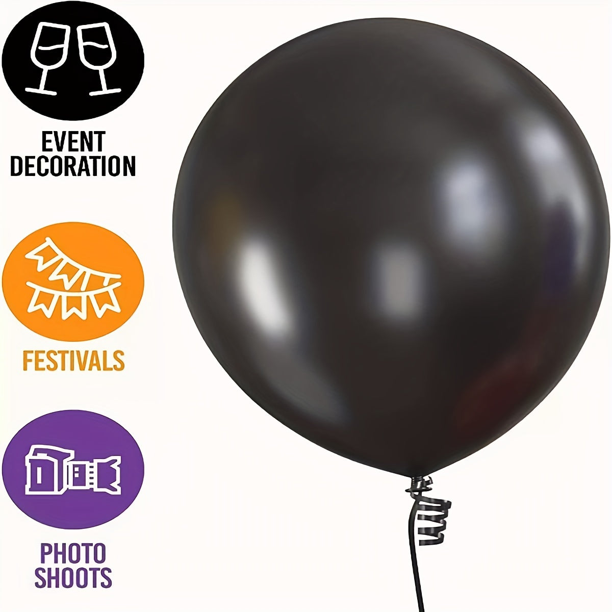 30pcs Halloween Party Balloons in Orange and Purple with Ribbon