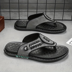 Men's Slip On Flip Flops with Stitched Detail