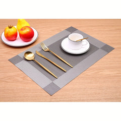 Set of 12 Plastic Place Mats with Diagonal Frame