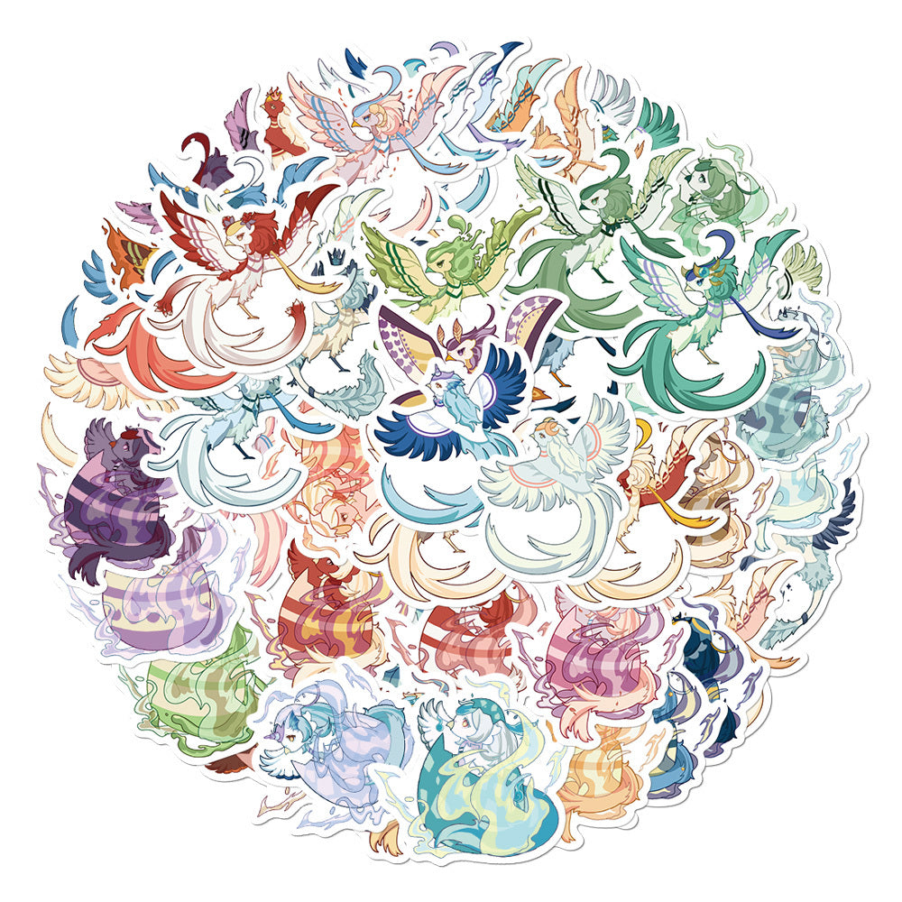 50 Unique Phoenix Stickers Creative Designs Waterproof & Self Adhesive