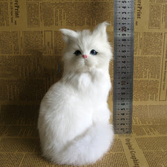 WhimsyCrafts Realistic Plush Cat Figurine Simulation Animal Cat Ornament
