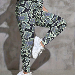 Geometric Print High Rise Yoga Pants