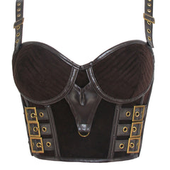 Leather Stitching Lace Up Tummy Control Slimming Cami Top