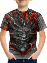 Boy's Devil Graphic T shirt Casual 3D Print Tee Kid's Clothing
