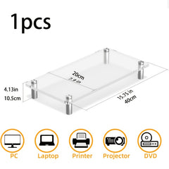 Acrylic Transparent Monitor Bracket for Home and Office Use